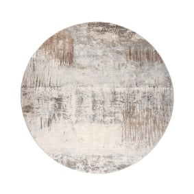 Rund Abstrakt Matta - Xavier Scratch Taupe/Grå - sfeer