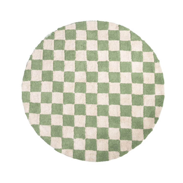 Rund Retromatta - Gambit Grön/Vit - product