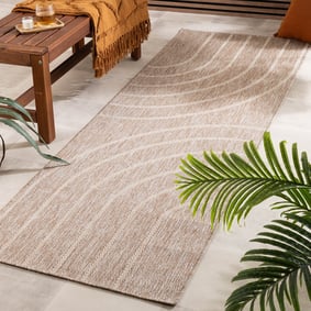 Balkongmatta - Sierra Curves Beige/Gräddvit