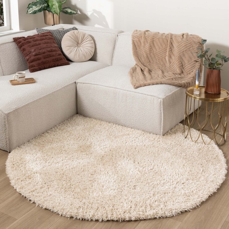 Rund Shagmattor - Blaze Beige