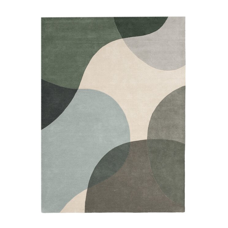 Abstrakt Matta I Ull - Clarice Grön/Mint - product