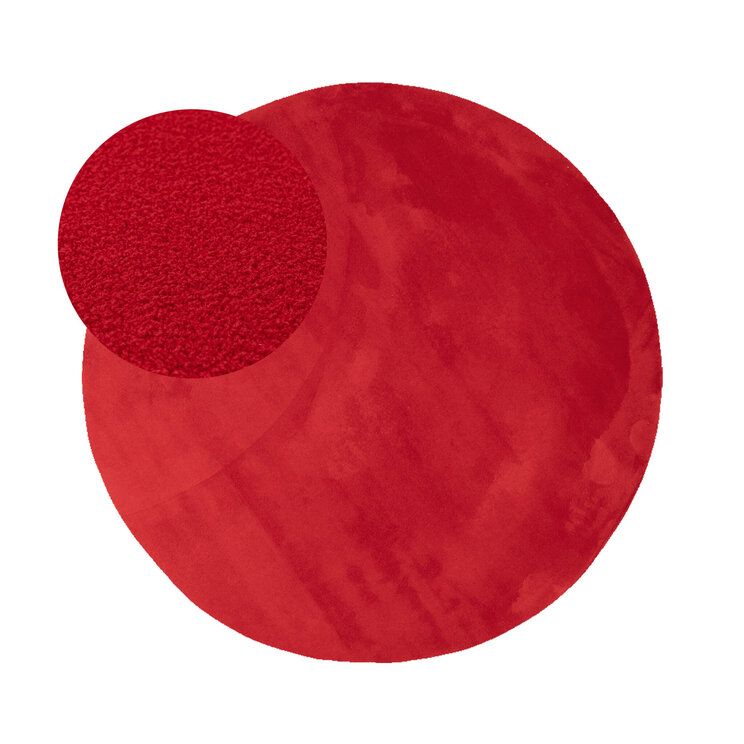 Rund Tvättbar Matta - Vivid Röd - product