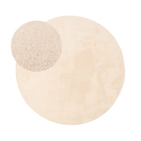 Rund Tvättbar Matta - Vivid Beige - sfeer