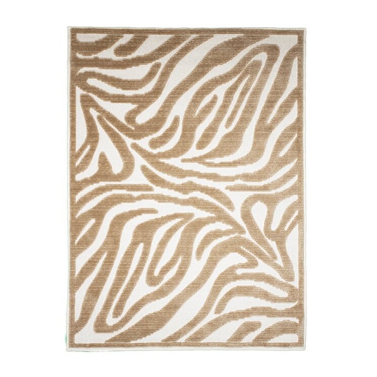 Tvättbar Matta - Dunya Zebra Beige/Vit - product