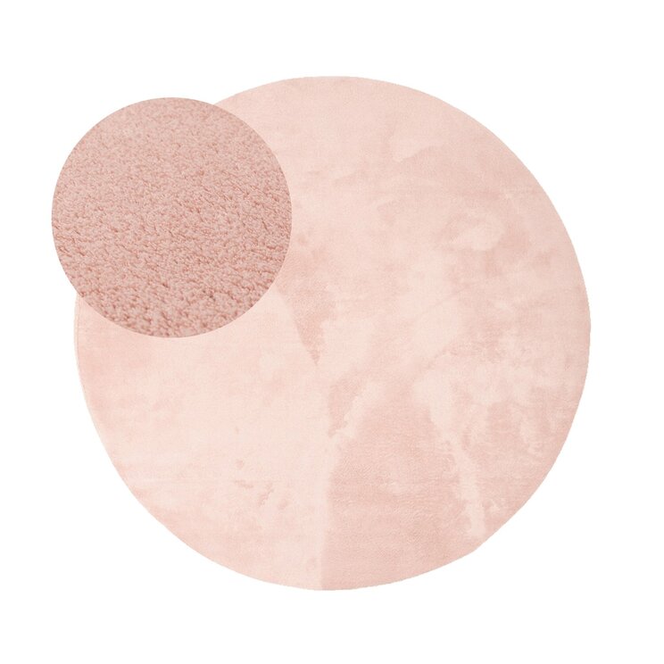 Rund Tvättbar Matta - Vivid Rosa - product
