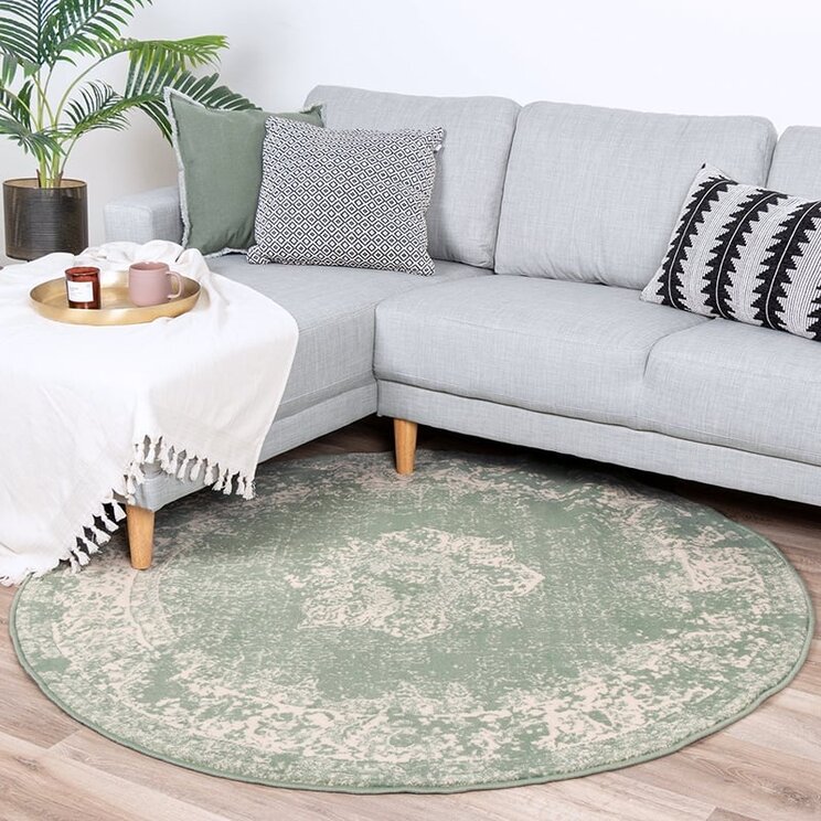 Rund Matta I Vintagestil - Wonder Grön