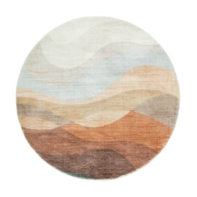 Rund Modern Matta - Field Terrakotta - sfeer