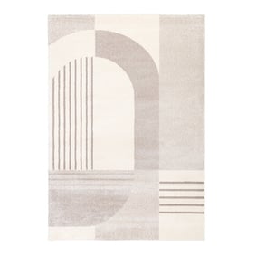 Matta Med Hög Lugg - Serene Shapes Gräddvit - sfeer