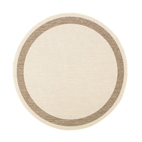 Rund Jute Utomhusmatta - Nomad Edge Gräddvit - sfeer