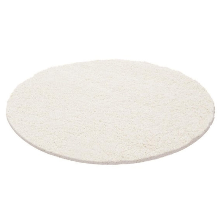 Rund Matta Med Hög Lugg  - Solid Vit - product