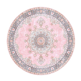 Rund Matta I Vintagestil - Lily Medaillon Rosa - sfeer