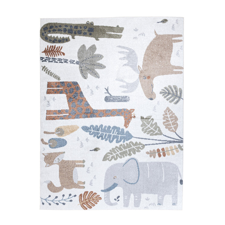 Tvättbar Barnmatta - Mace Animals Gräddvit - product
