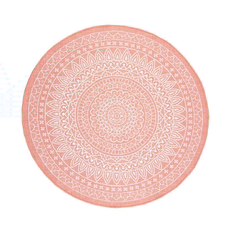 Rund Utomhusmatta - Summer Aztec Rosa - product
