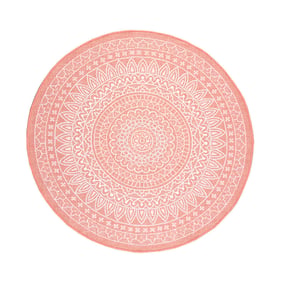 Rund Utomhusmatta - Summer Aztec Rosa - sfeer
