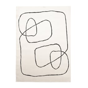 Japandi-Matta - Yori Lines Gräddvit/Svart - sfeer