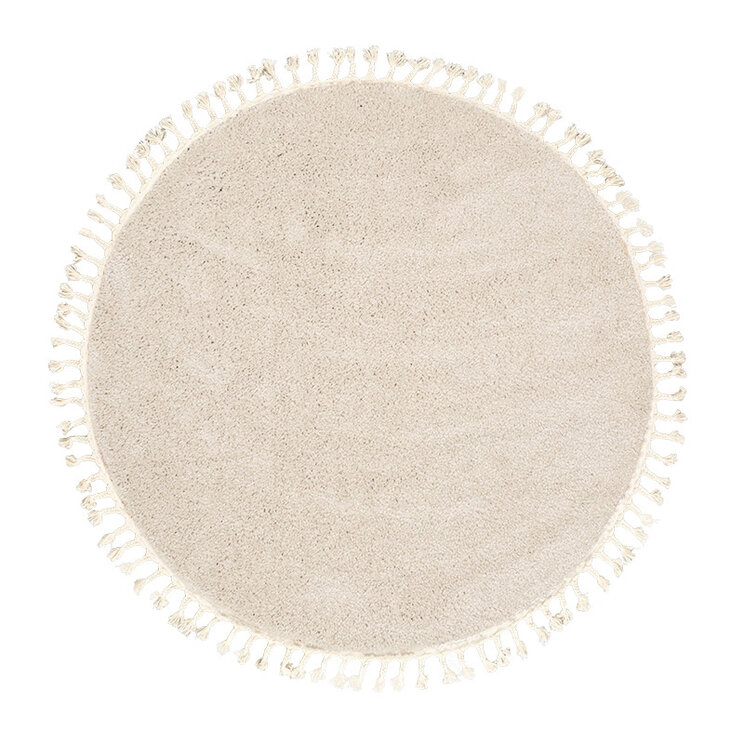 Rund Matta Med Hög Lugg  - Lofty Fringe Gräddvit/Vit - product