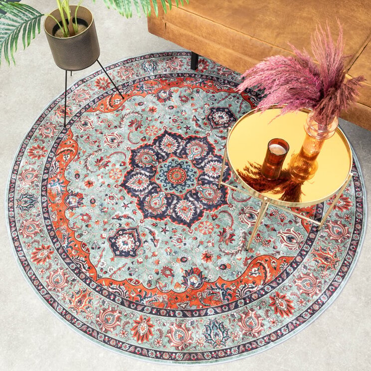 Rund Matta I Vintagestil - Imagine Medaillon Grön