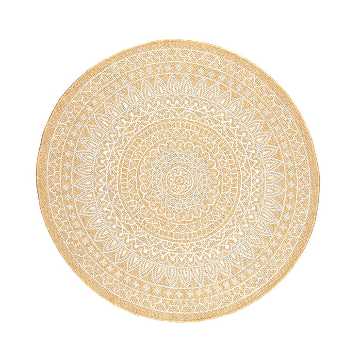 Rund Utomhusmatta - Summer Aztec Gul - product