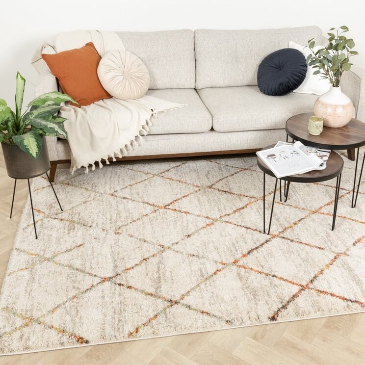 Matta Med Hög Lugg - Blend Lines Terrakotta