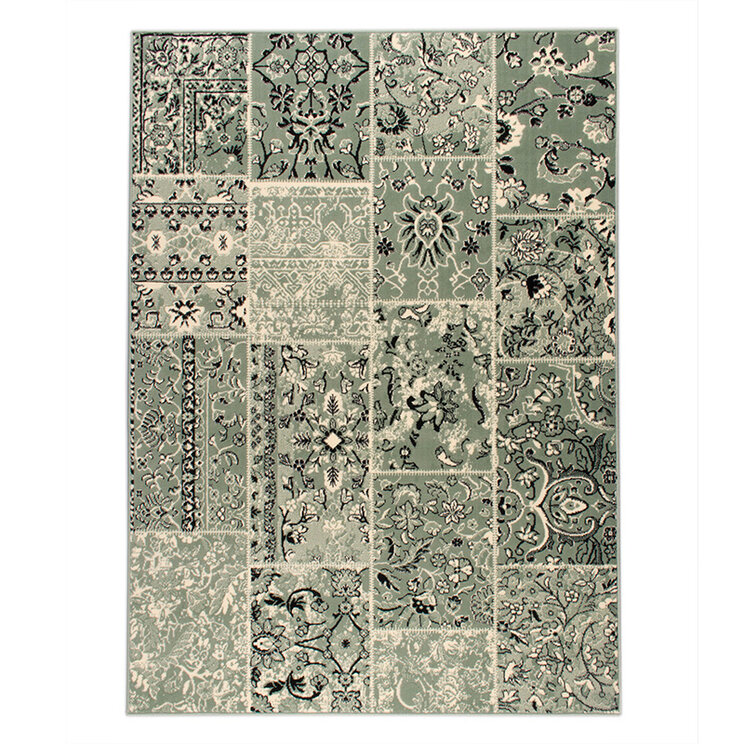 Matta I Vintagestil - Wonder Patchwork Grön/Svart - product