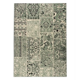 Matta I Vintagestil - Wonder Patchwork Grön/Svart - sfeer