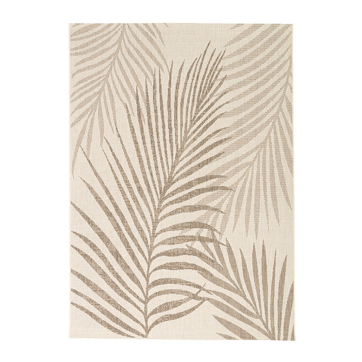 Utomhusmatta I Jute - Nomad Leaves Gräddvit - product