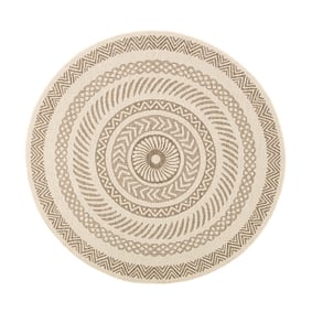 Rund Jute Utomhusmatta - Nomad Aztec Gräddvit - sfeer