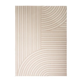 Utomhusmatta - Capri Curves Beige/Gräddvit - sfeer