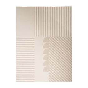 Utomhusmatta - Capri Lines Beige/Gräddvit - sfeer