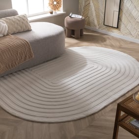 Oregelbunden Matta - Flowy Arch Gräddvit