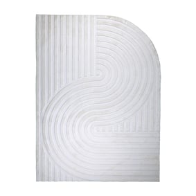 Oregelbunden Matta - Flowy Wavy Gräddvit - sfeer