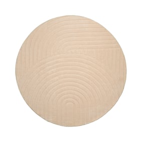 Rund Skandinavisk Matta - Charm Curves Beige - sfeer