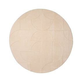 Rund Skandinavisk Matta - Charm Circles Beige - sfeer