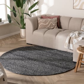 Rund Ullmatta - Feline Antracit/Melerad