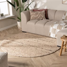 Rund Ullmatta - Feline Taupe/Melerad