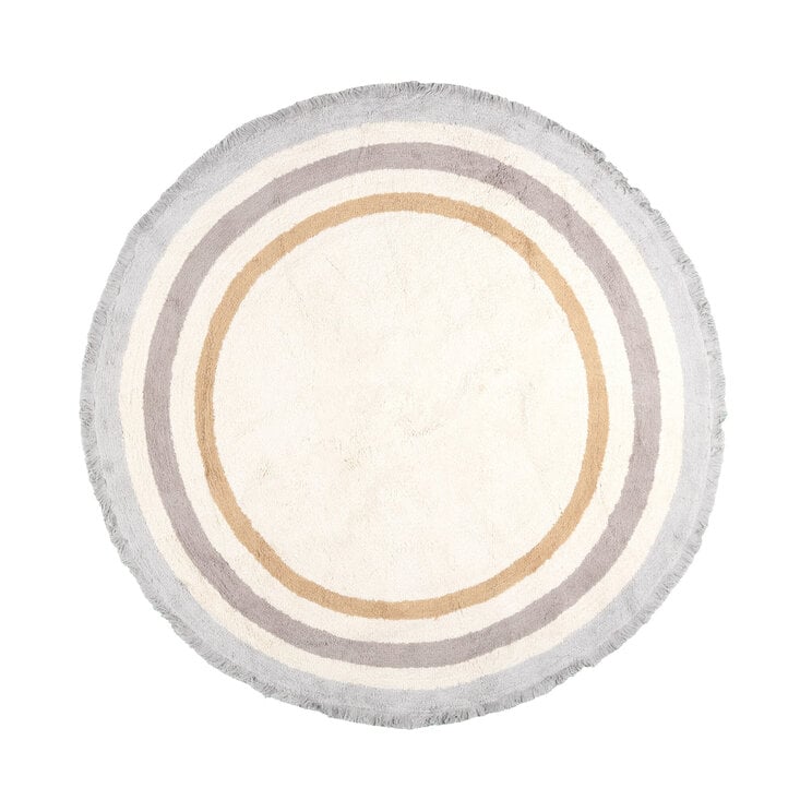 Rund tvättbar barnmatta - Milo Grå - product