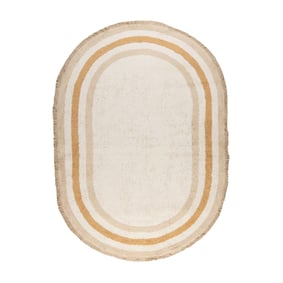 Oval tvättbar barnmatta - Milo Beige - sfeer
