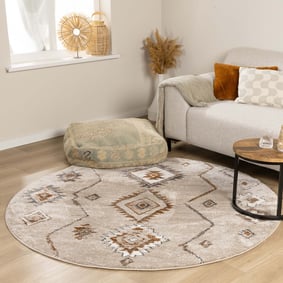 Rund berbermatta – Blend Aztec Beige