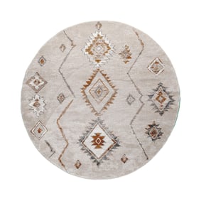 Rund berbermatta – Blend Aztec Beige - sfeer