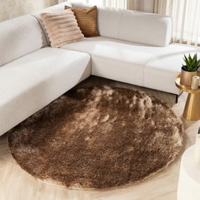 Rund Matta Med Hög Lugg  - Glorious Taupe