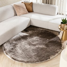 Rund Matta Med Hög Lugg  - Glorious Silver/Grå