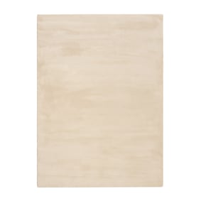 Mjuk lågplyschmatta – Cozy Beige - sfeer
