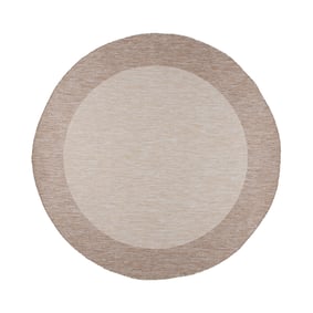 Rund inomhus- & utomhusmatta – Sierra Border Kräm/Beige - sfeer