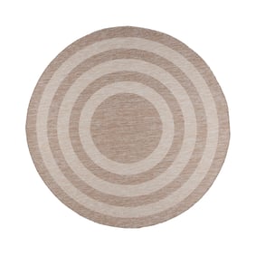 Rund utomhusmatta – Sierra Frame Beige/Kräm - sfeer