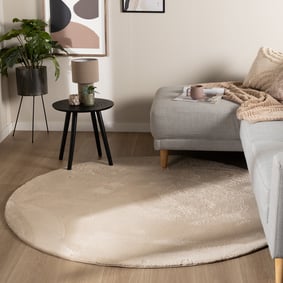 Rund låghårig matta – Cozy Beige