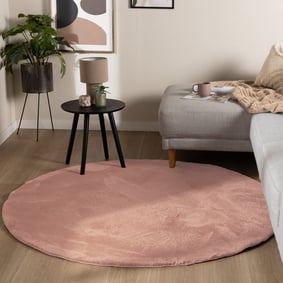 Rund låghårig matta – Cozy Rosa
