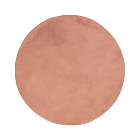 Rund låghårig matta – Cozy Rosa - sfeer