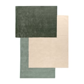 Abstract ullmatta – Jules Creme/Grön - sfeer