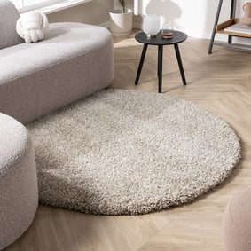 Rund höghårig matta - Yves Beige