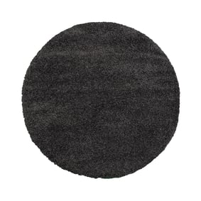 Rund höghårig matta - Yves Anthracit - sfeer